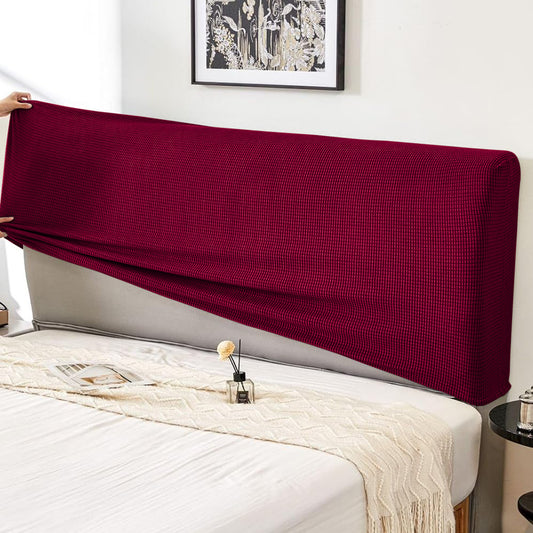 HOKIPO Jacquard Stretchable Bed Headboard Cover, Maroon