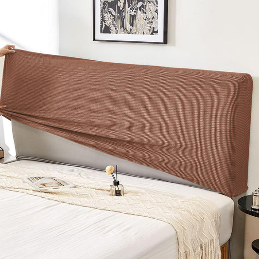 HOKIPO Jacquard Stretchable Bed Headboard Cover, Brown