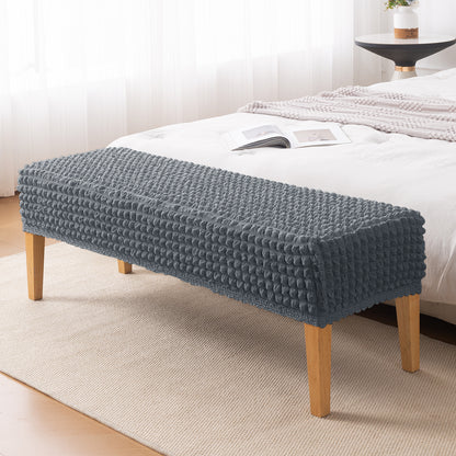 Aria Nova 280 GSM Stretchable Bubble Dining Bench Cover, Dark Grey