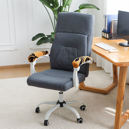 140gsm Printed Armrest Covers for Office Chair (Elastic Style), 1 Pair, Copper Brown Floral