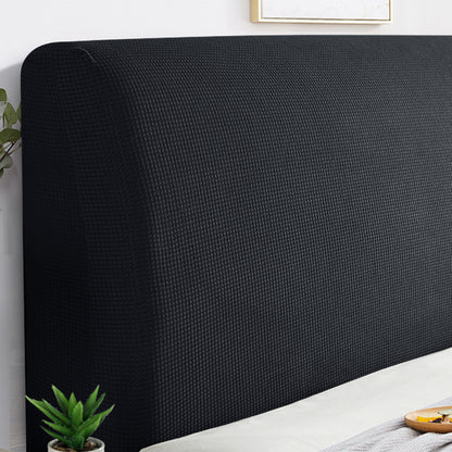 HOKIPO Jacquard Stretchable Bed Headboard Cover, Black