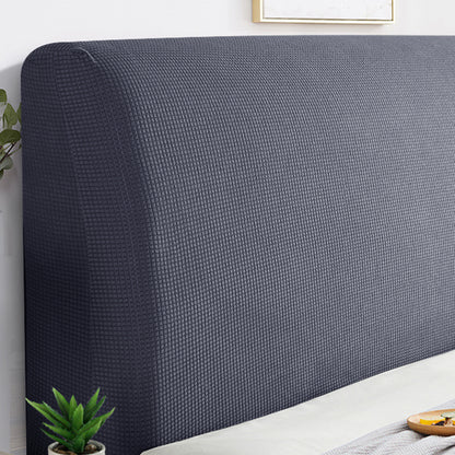 HOKIPO Jacquard Stretchable Bed Headboard Cover, Dark Grey