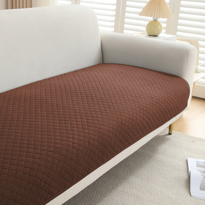 Quilted Sofa Cover Mat for 1/2/3 Seater Sofa, Dark Coffee