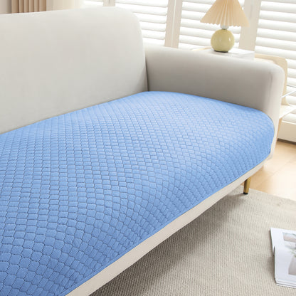 Quilted Sofa Cover Mat for 1/2/3 Seater Sofa, Blue