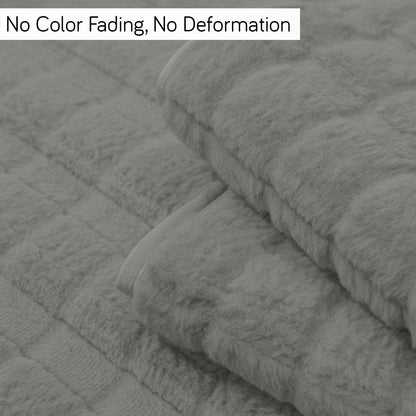 Premium Plush Anti Slip Sofa Cover Mat with 2 Armrest Cover and Cushion Cover, Light Grey