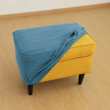 Nestiva Series Knitting Jacquard Stretchable Footstool Cover - Sea Blue