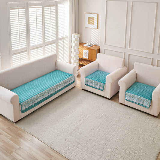 BelleLace Series 5-Seater Sofa Cover (3+1+1), Teal