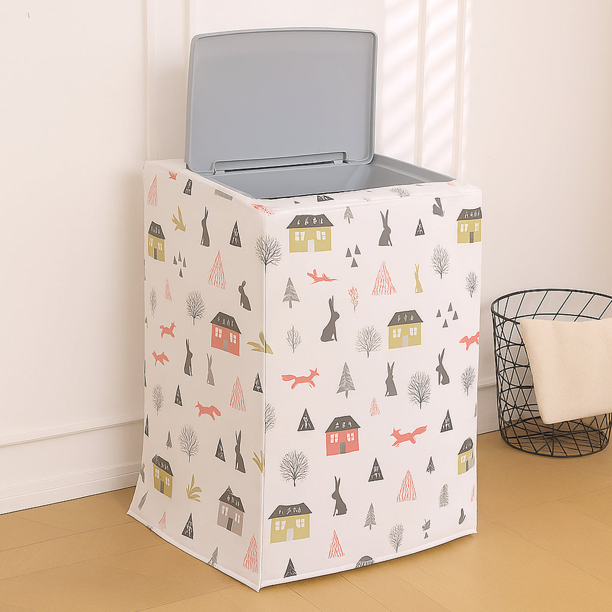 Buy Woodland Village Print semi automatic washing machine cover | Hokipo