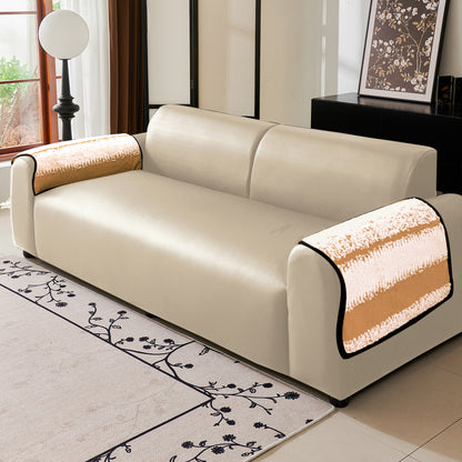 Luxury Wavy Plush Anti-Slip Sofa Cover Mats - Desert Brown