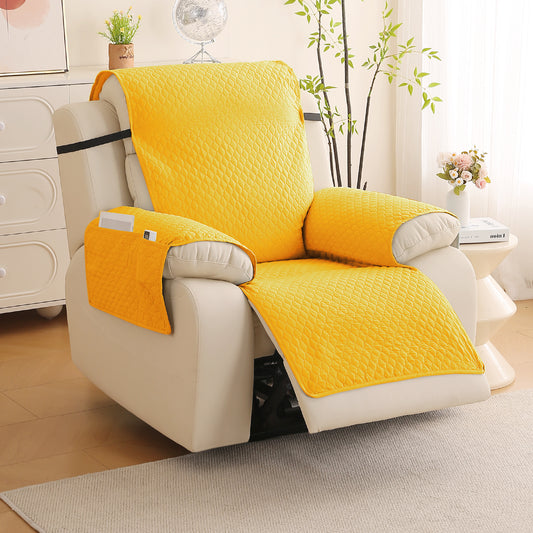 Quilted Recliner Mats for 1 Seater Recliner Sofa, Yellow