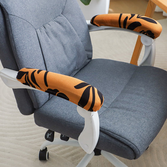 140gsm Printed Armrest Covers for Office Chair (Elastic Style), 1 Pair, Copper Brown Floral