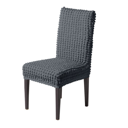 Aria Nova Bubble 280 GSM Dining Chair Cover Set of 1/2/4/6, Dark Grey
