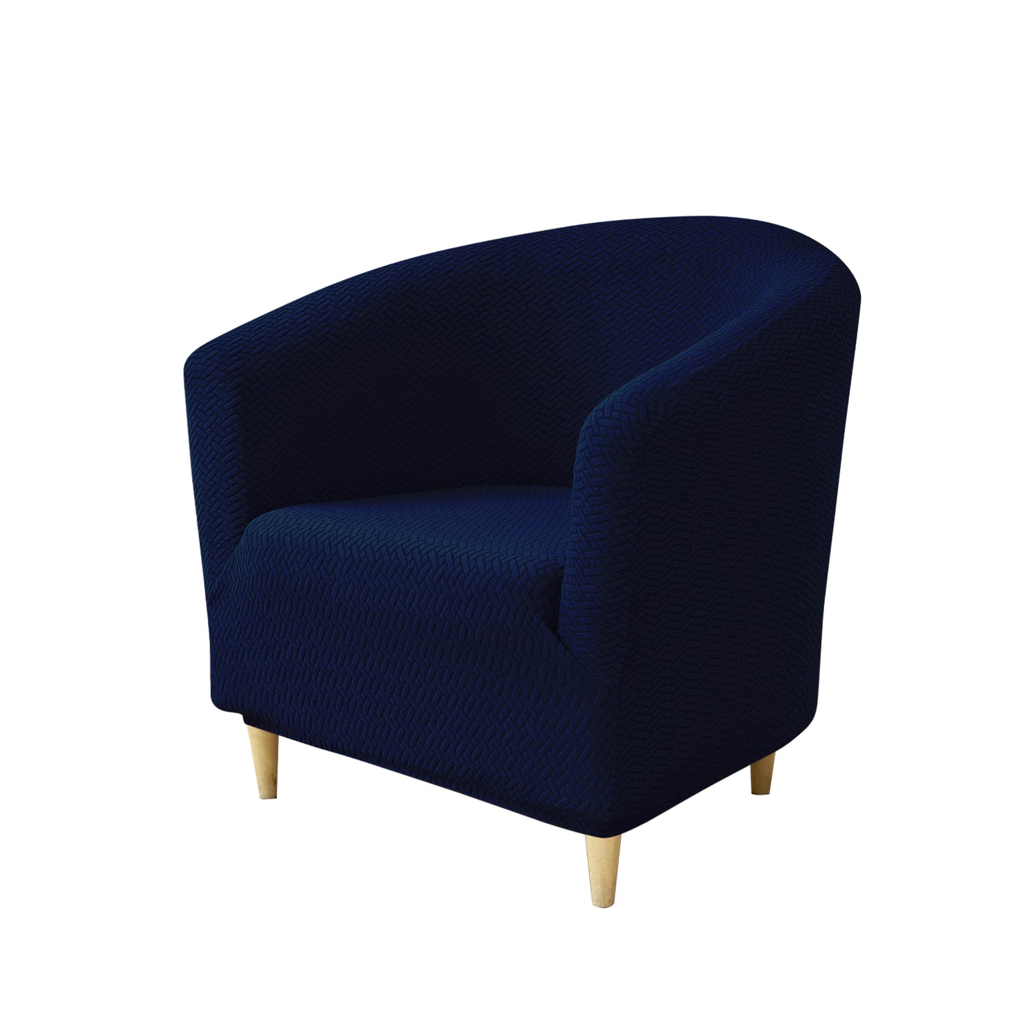 HOKIPO Premium Jacquard Stretchable Tub Chair Cover Slipcover, Navy Blue