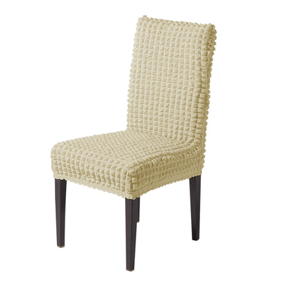 Aria Nova Bubble 280 GSM Dining Chair Cover Set of 1/2/4/6, Beige