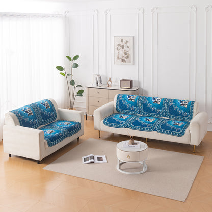 LoomVerse Quilted Sofa Cover Set Washable Sofa Panel for Seat & Back - Royal Meadow