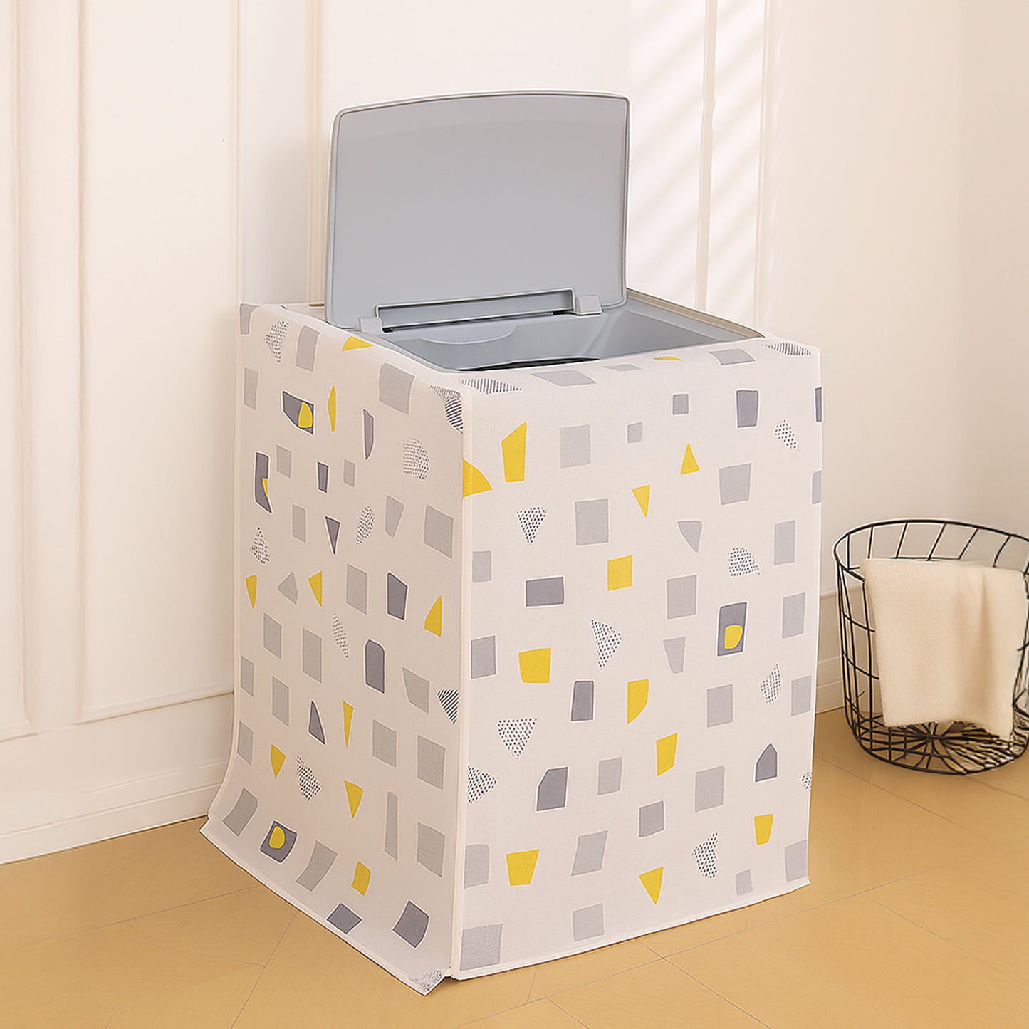 Waterproof Front Load / Top Load Washing Machine Cover | PEVA Dustproof Protective Cover for 6kg, 6.5kg, 7kg & 7.5kg Fully Automatic Machines, Geometric Abstract