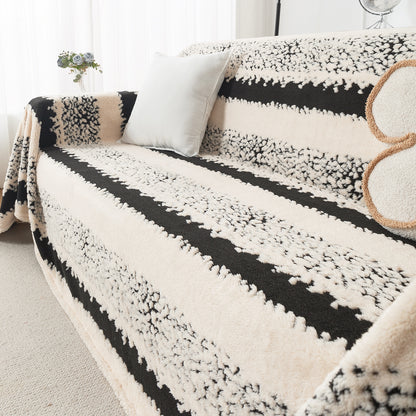 Buy Textured Stripe Noirea Series Luxury Plush Sofa Throw for Complete Sofa | HOKIPO