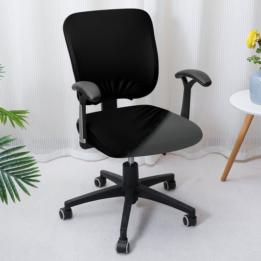 Office Chair Cover for Task Chair – 140 GSM Stretchable Fabric – Washable & Anti-Slip – Fits Small Office Chairs Without Headrest, Black