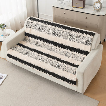 'Noirea Series' Plush Sofa Cover for Seat & Back, Textured Stripe