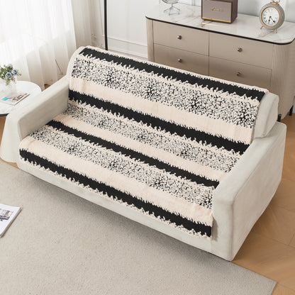 'Noirea Series' Plush Sofa Cover for Seat & Back, Textured Stripe