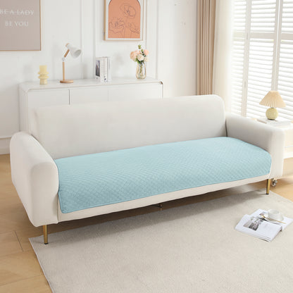 Quilted Sofa Cover Mat for 1/2/3 Seater Sofa, Light Sky Blue