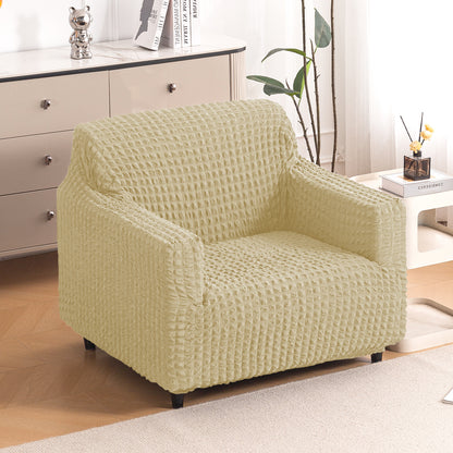 Aria Nova Elastic 280 GSM Stretchable Bubble Sofa Cover , Beige