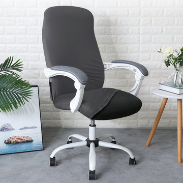 Office Chair Cover for Desk Chair (Mid-Back) – 140 GSM Stretch Fabric – Washable, Durable & Anti-Slip – Fits Mid-Back Office Chairs, Grey