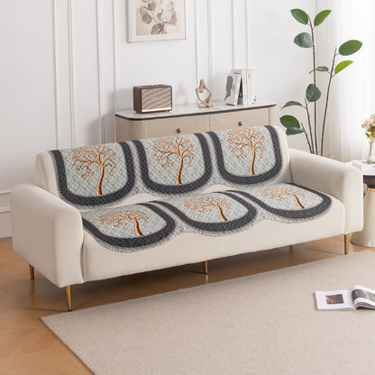 LoomVerse Quilted Sofa Cover Set Washable Sofa Panel for Seat & Back - Tranquil Tree