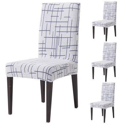 'Crossline Series' 180 GSM Jacquard Chair Cover Set 1/2/4/6, Navy Blue