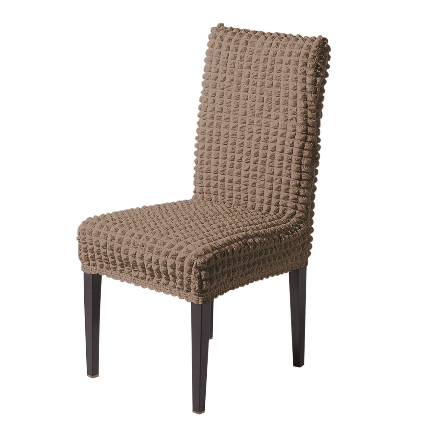 Aria Nova Bubble 280 GSM Dining Chair Cover Set of 1/2/4/6, Mocha Brown