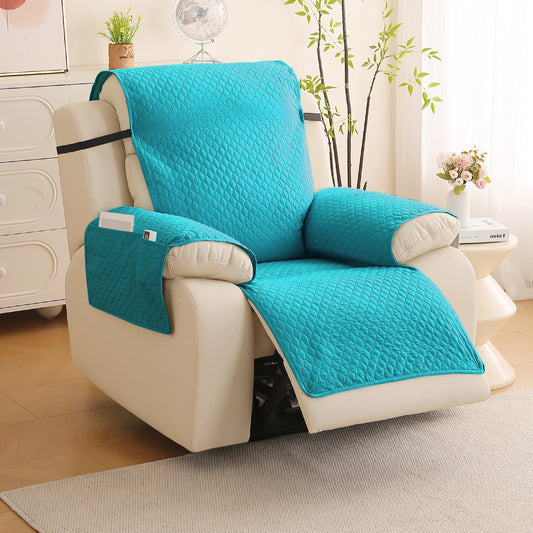 Quilted Recliner Mats for 1 Seater Recliner Sofa, Teal