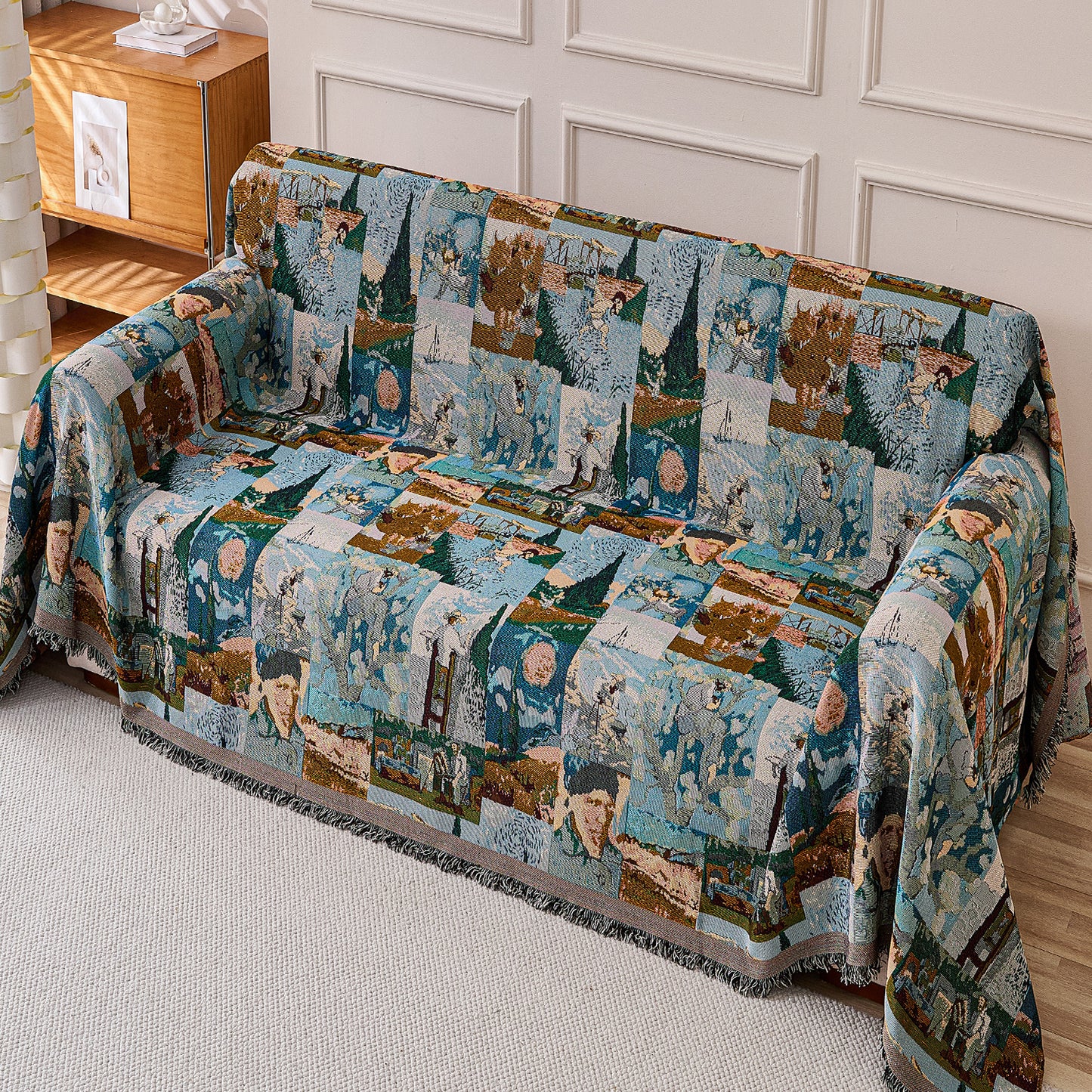 All-Season Chenille Sofa Throw, Canvas of Nature Series
