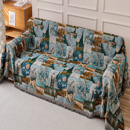 All-Season Chenille Sofa Throw, Canvas of Nature Series