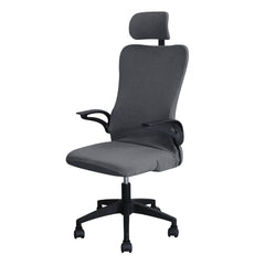 Stretchable Jacquard Office Boss Chair Seat Cover with Headrest Cover for Computer Desk Chair, Dark Grey