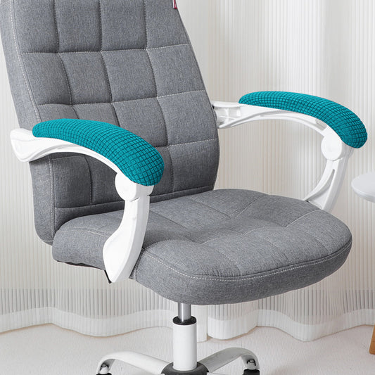210gsm Jacquard Water Repellent Armrest Covers for Office Chair (Elastic Style), 1 Pair, Teal