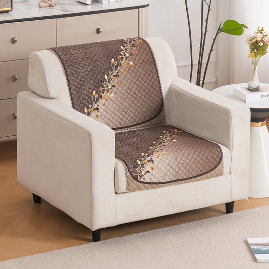 LoomVerse Quilted Sofa Cover Set Washable Sofa Panel for Seat & Back - Autumn Drape