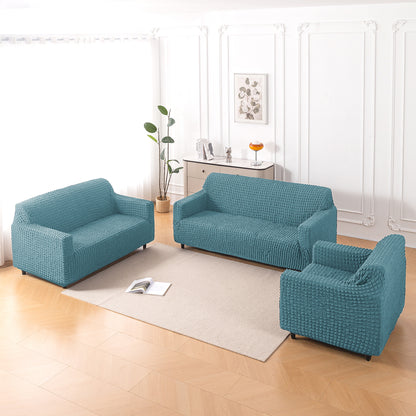 Aria Nova Elastic 280 GSM Stretchable Bubble Sofa Cover, Tropical Teal