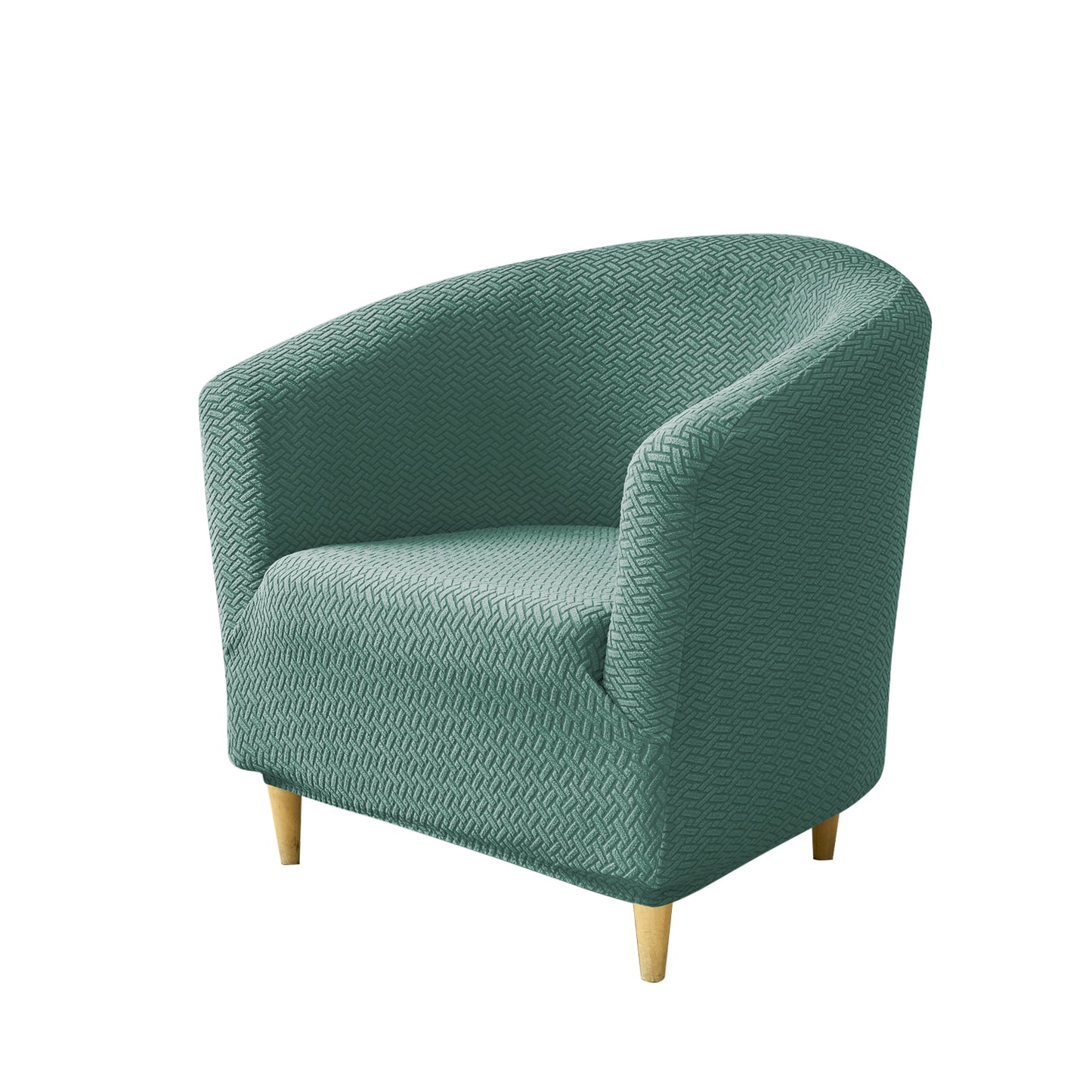 HOKIPO Premium Jacquard Stretchable Tub Chair Cover Slipcover, Continental Green