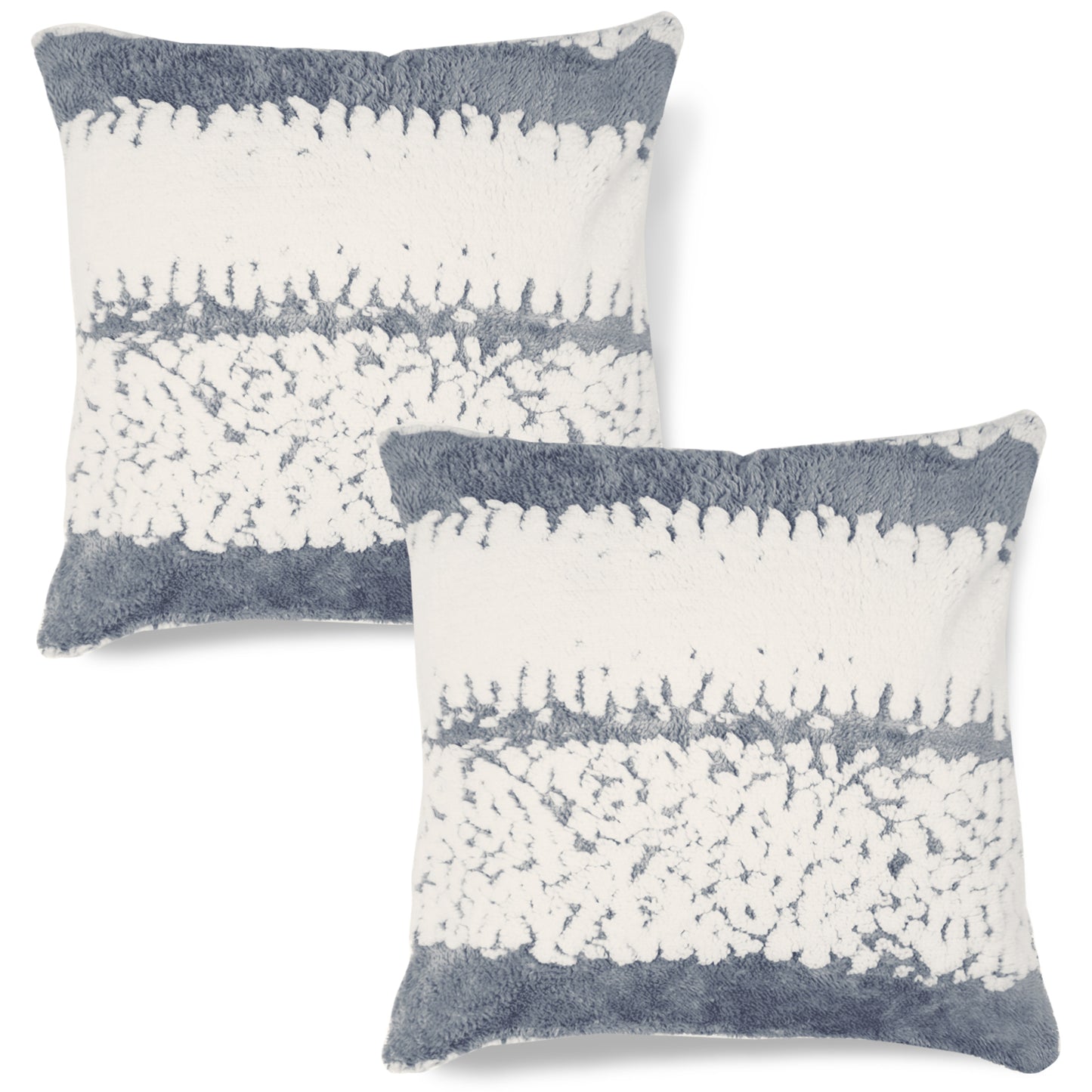 Luxury Wavy Plush Cushion Cover for Sofa - Pewter Grey