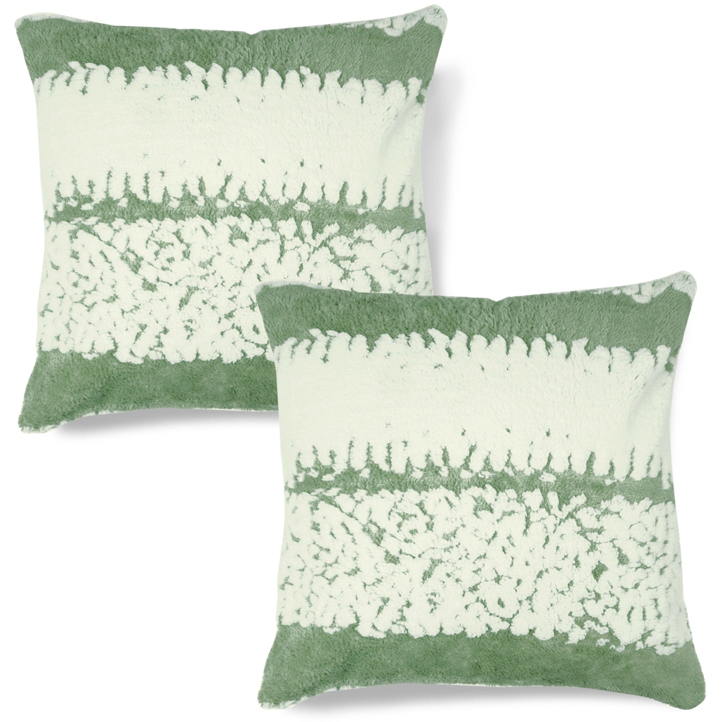 Luxury Wavy Plush Cushion Cover for Sofa - Pistachio Green