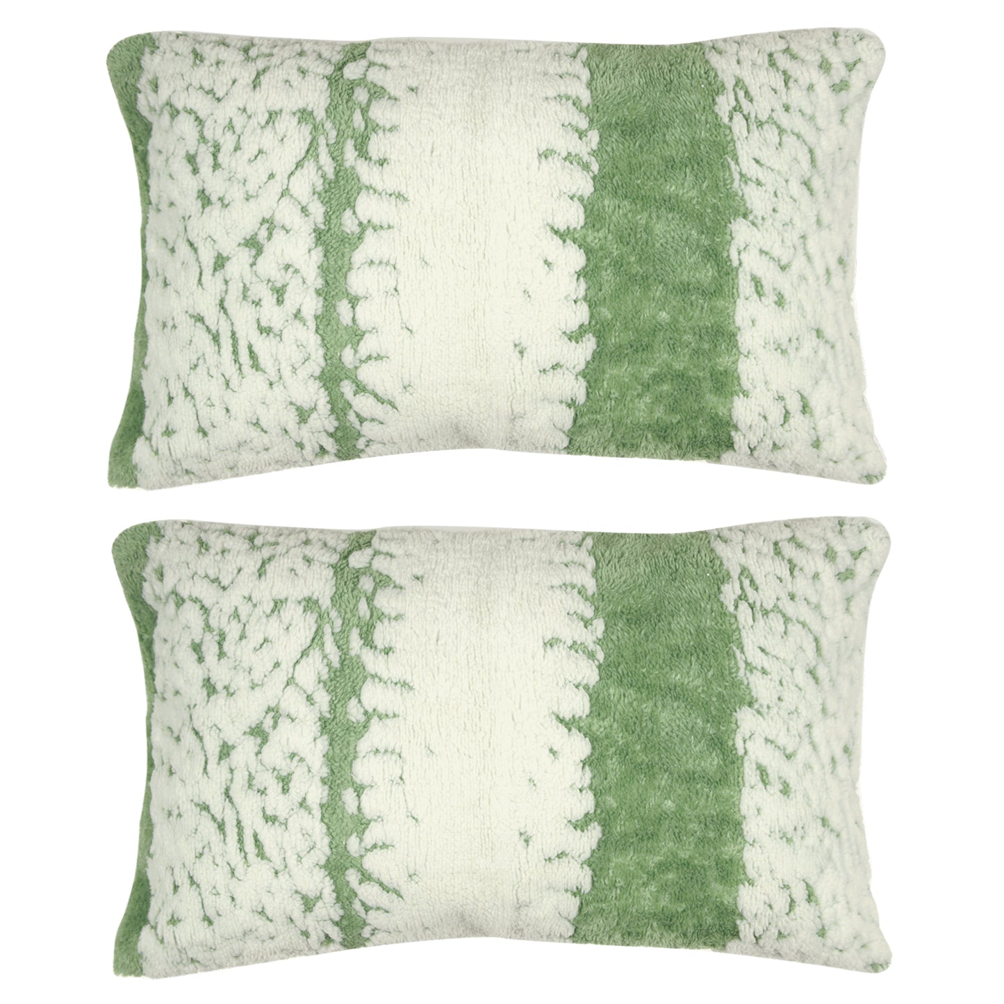 Luxury Wavy Plush Cushion Cover for Sofa - Pistachio Green