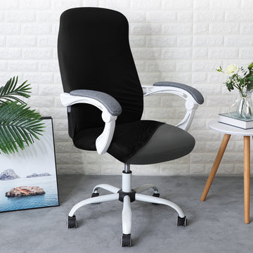 Office Chair Cover for Desk Chair (Mid-Back) – 140 GSM Stretch Fabric – Washable, Durable & Anti-Slip – Fits Mid-Back Office Chairs, Black