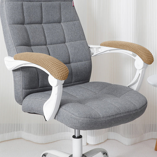 210gsm Jacquard Water Repellent Armrest Covers for Office Chair (Elastic Style), 1 Pair, Camel