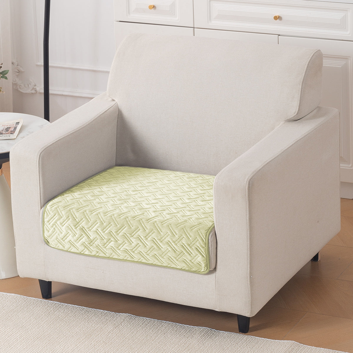 Softline Quilted Sofa Cover Mat, Butter Cream