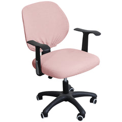 Stretchable Jacquard Office Chair Slipcover for Rotating Chair, Pink