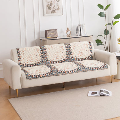 LoomVerse Quilted Sofa Cover Set Washable Sofa Panel for Seat & Back - Petal Harmony