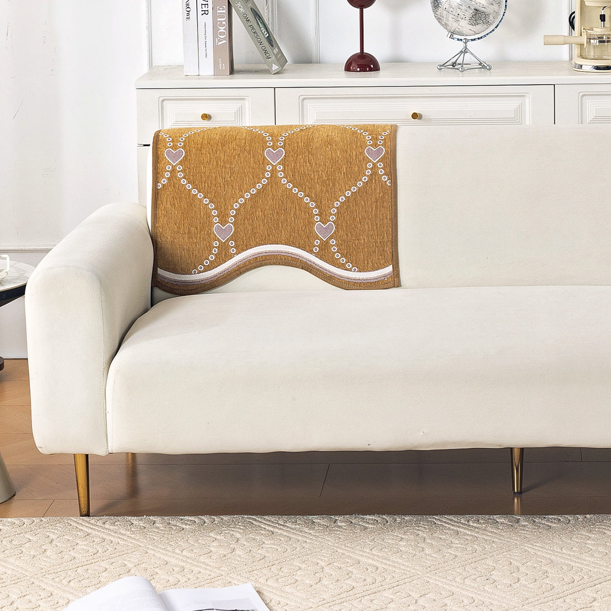 Serene Curves Sofa Cover Mat, Love Trails