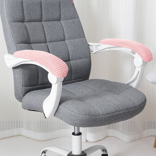 210gsm Jacquard Water Repellent Armrest Covers for Office Chair (Elastic Style), 1 Pair, Pink