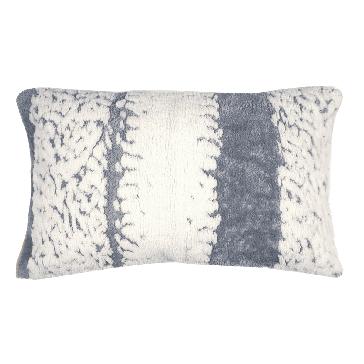 Luxury Wavy Plush Cushion Cover for Sofa - Pewter Grey - Pack of 2