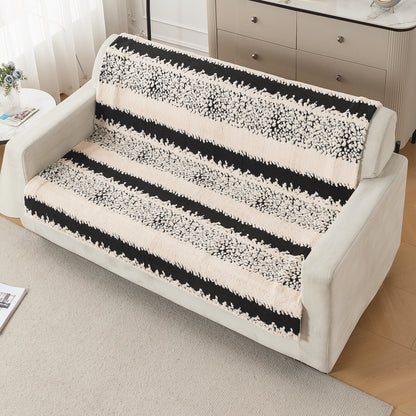 'Noirea Series' Plush Sofa Cover for Seat & Back, Textured Stripe